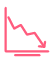 Icon showing progress decrease on a chart